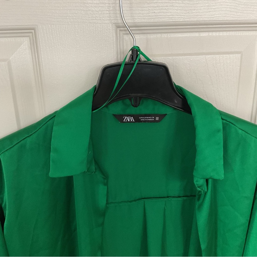 Zara satin button down blouse. Size M